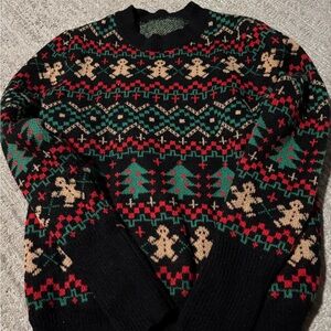 Festive Black and Green Men's Sweater